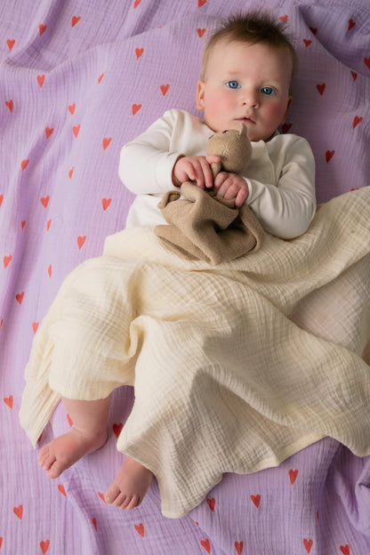 Green Hearts Swaddle Print Medium
