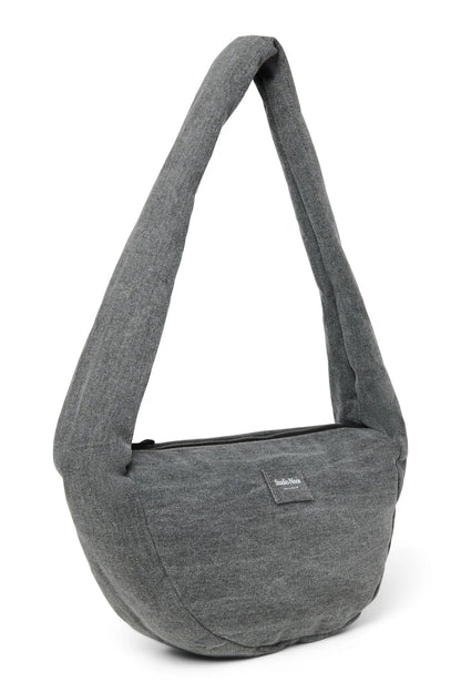 Grey Hearts Denim Mini Cross Body Bag
