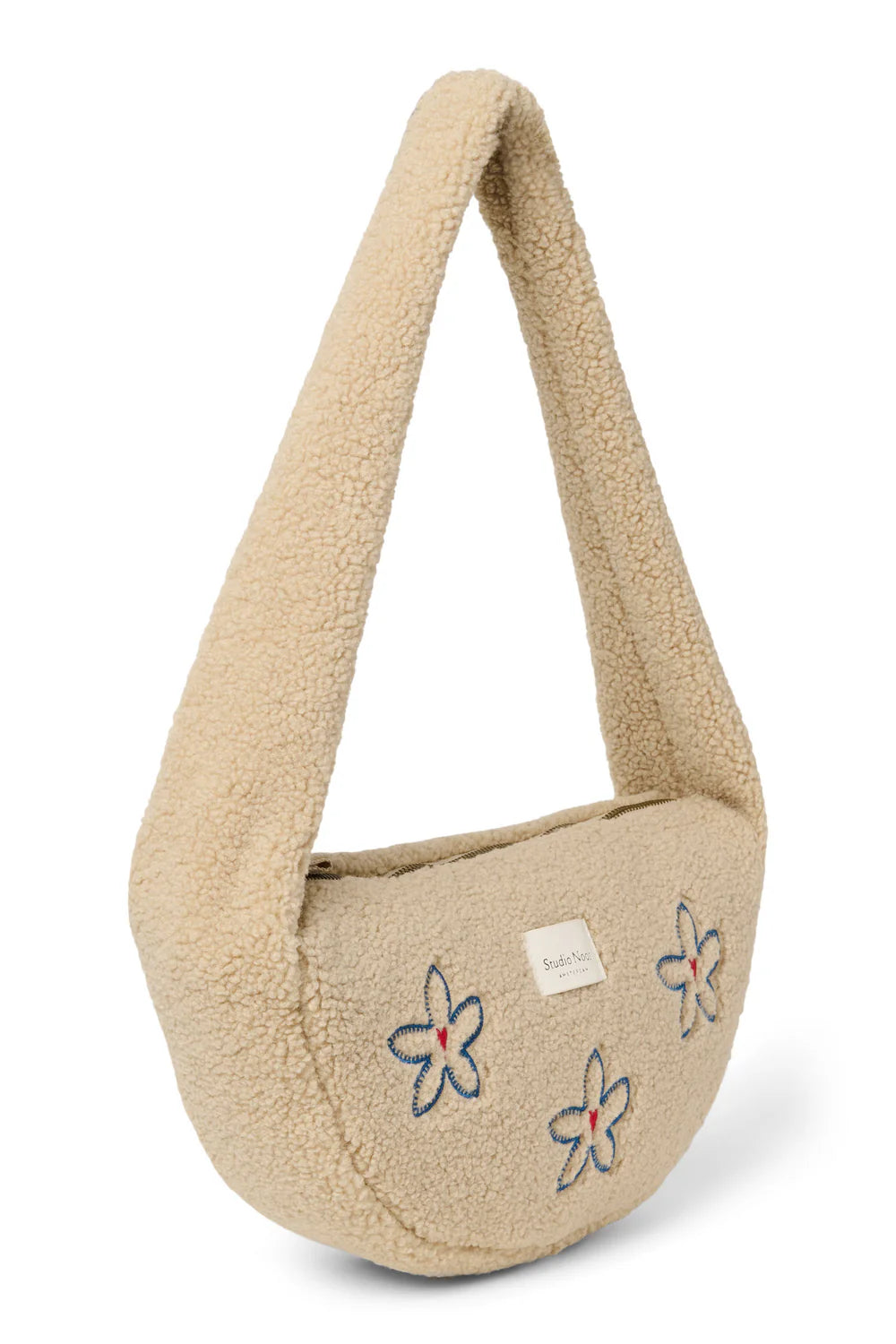Ecru Flower Heart Teddy Mini Cross Body Bag