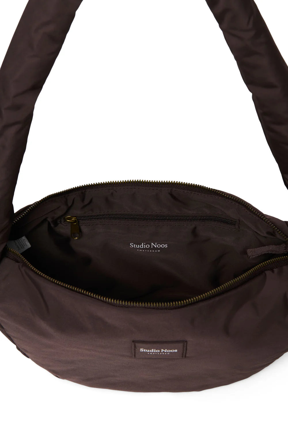 Brown Puffy Mini Cross Body Bag