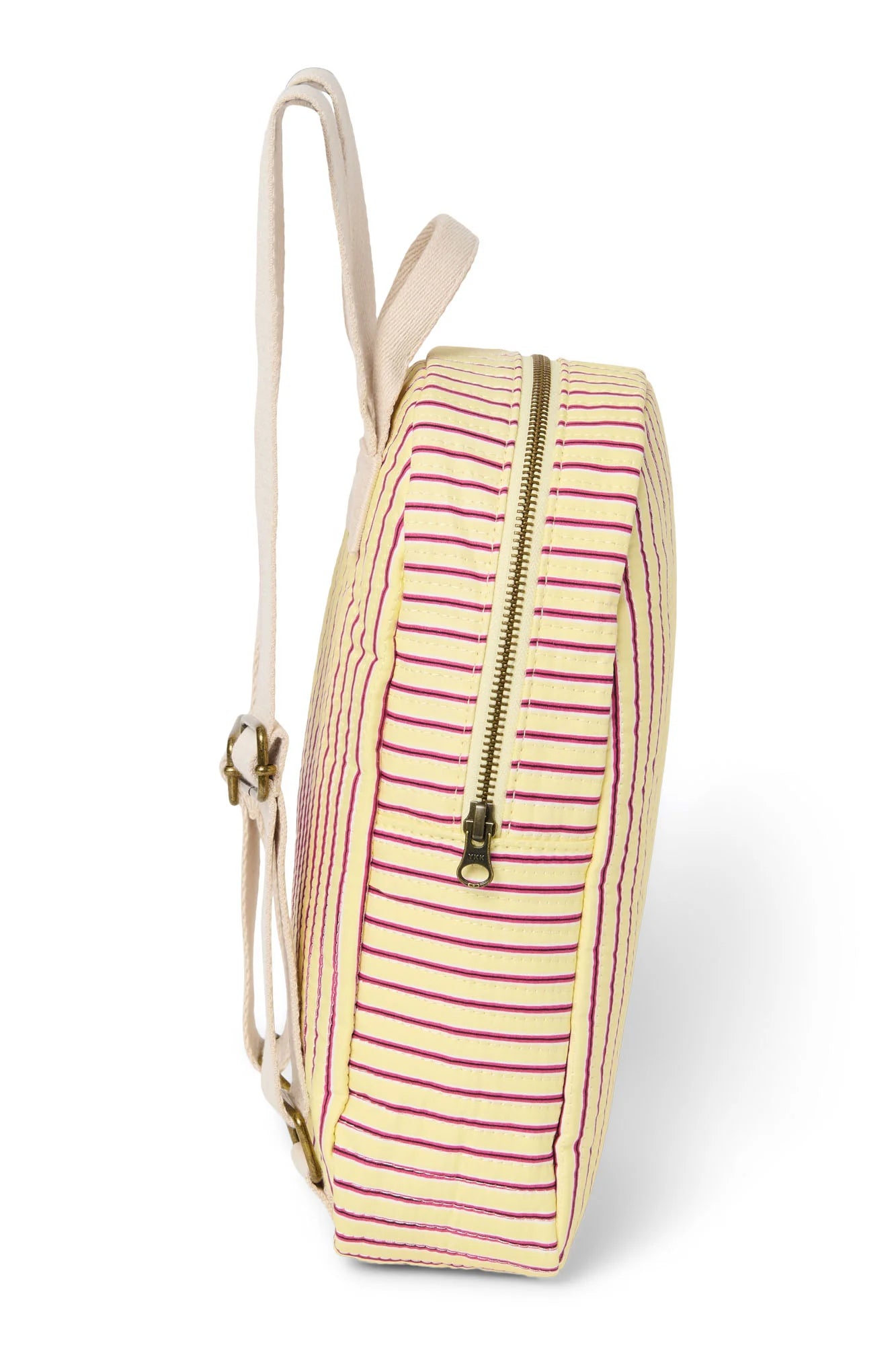 Poplin Striped Mini Backpack | Butter Yellow