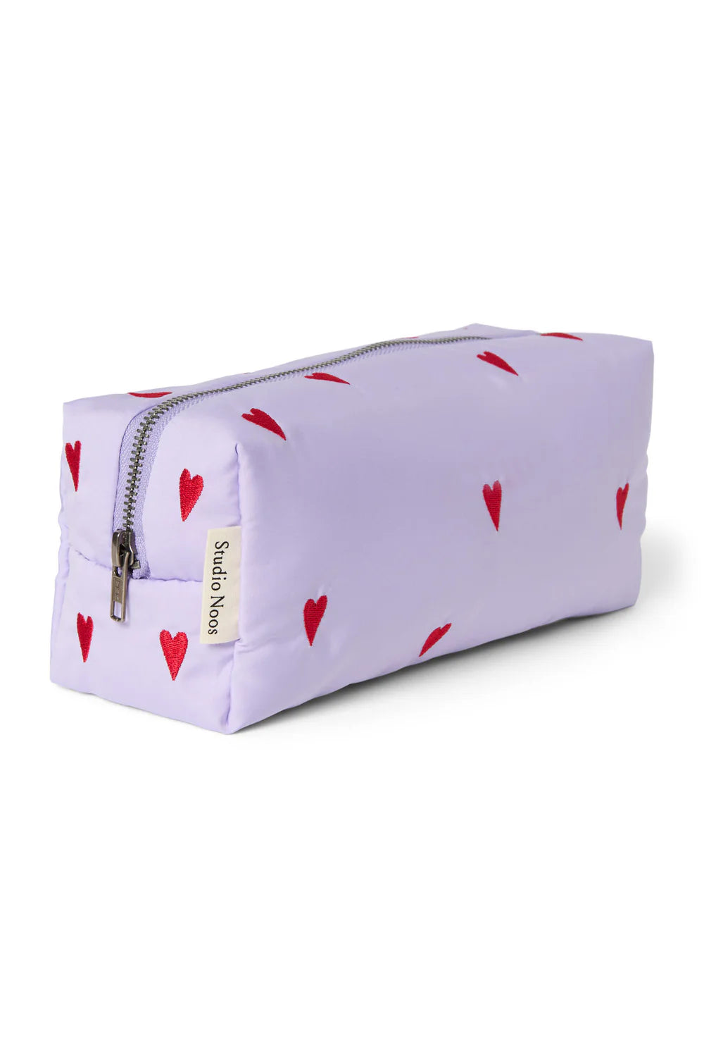 Purple Hearts Puffy Pouch