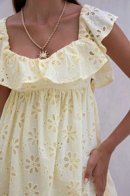 True Blooms Mini Dress Gelb