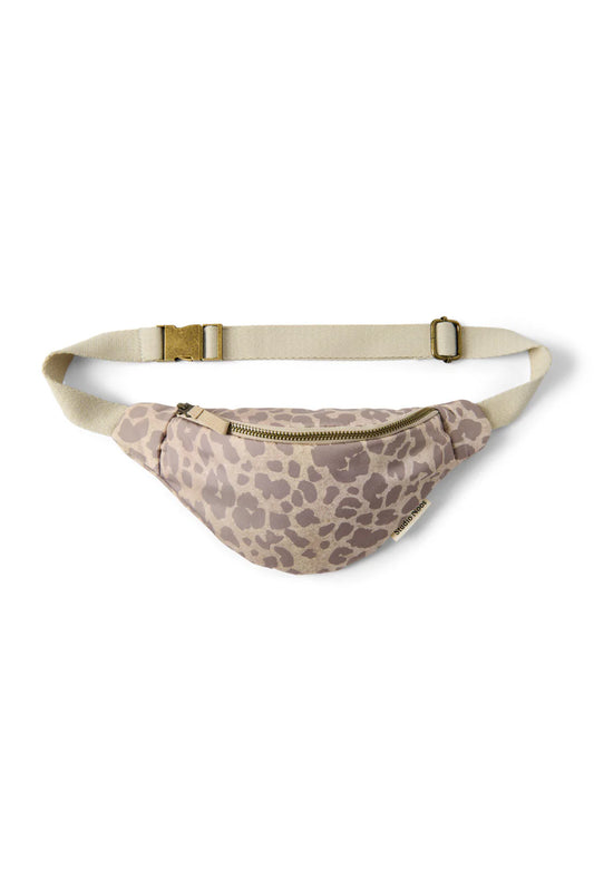 Beige Leopard Puffy Mini Bauchtasche