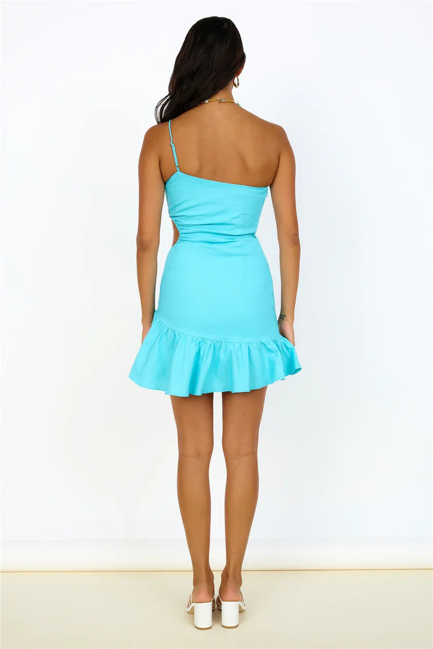 Beachside Memories Kleid Blau