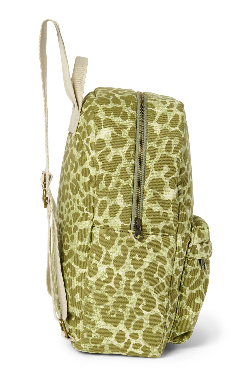 Brown Leopard Cotton Midi Backpack