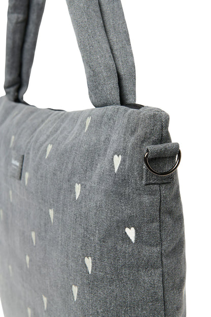 Grey Denim Diaper Bag