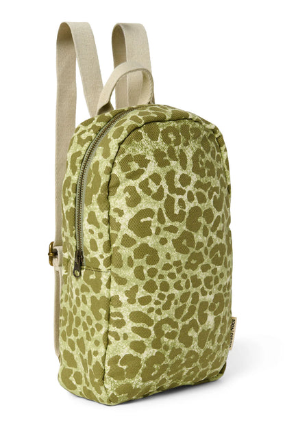 Green Leopard Cotton Mini Backpack