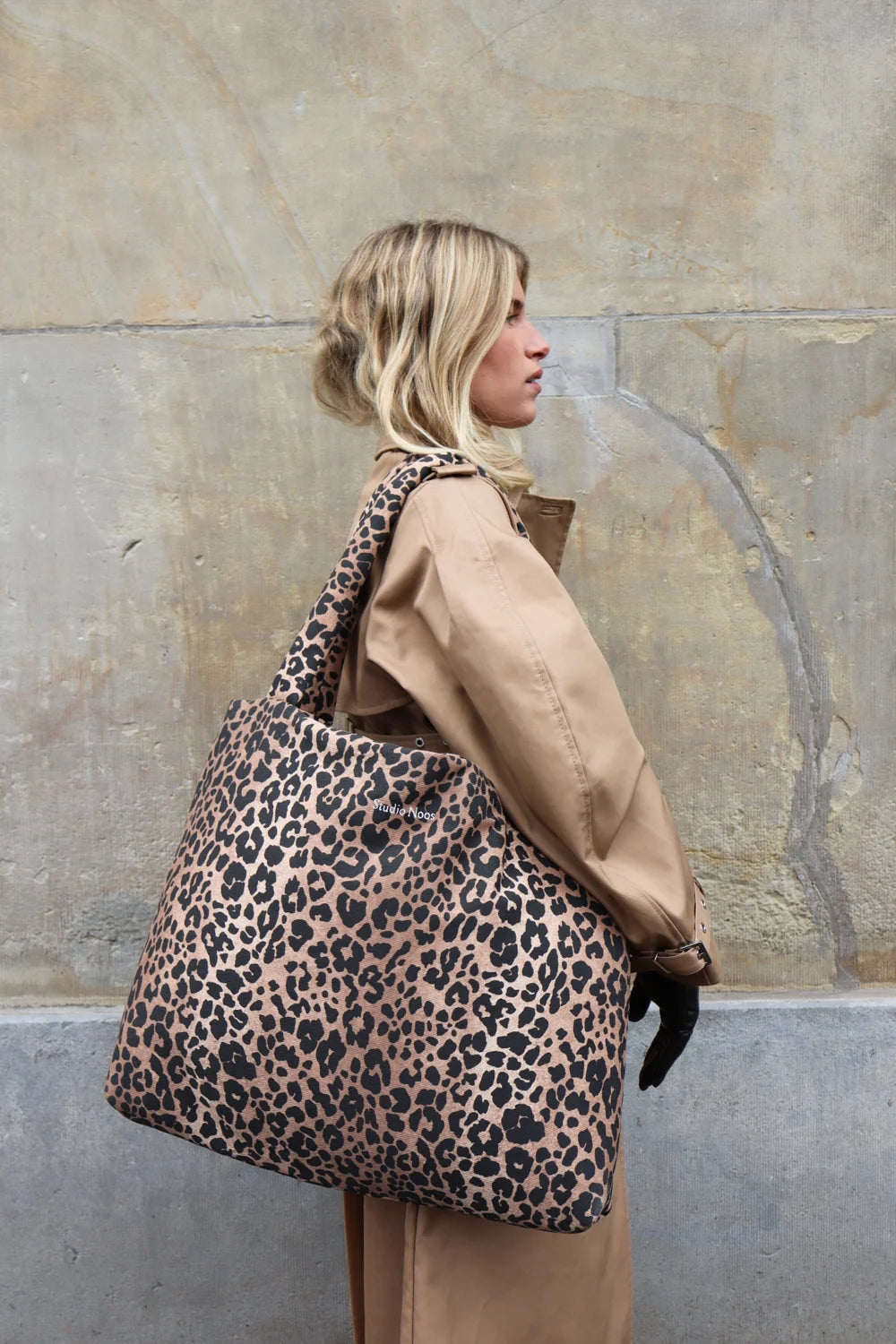 Green Leopard Cotton Mom Bag