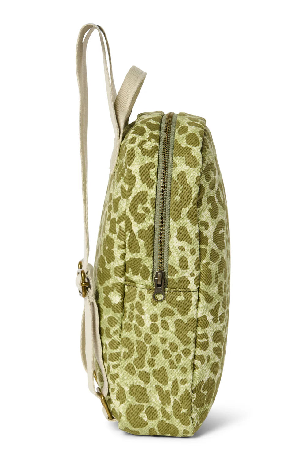 Green Leopard Cotton Mini Backpack
