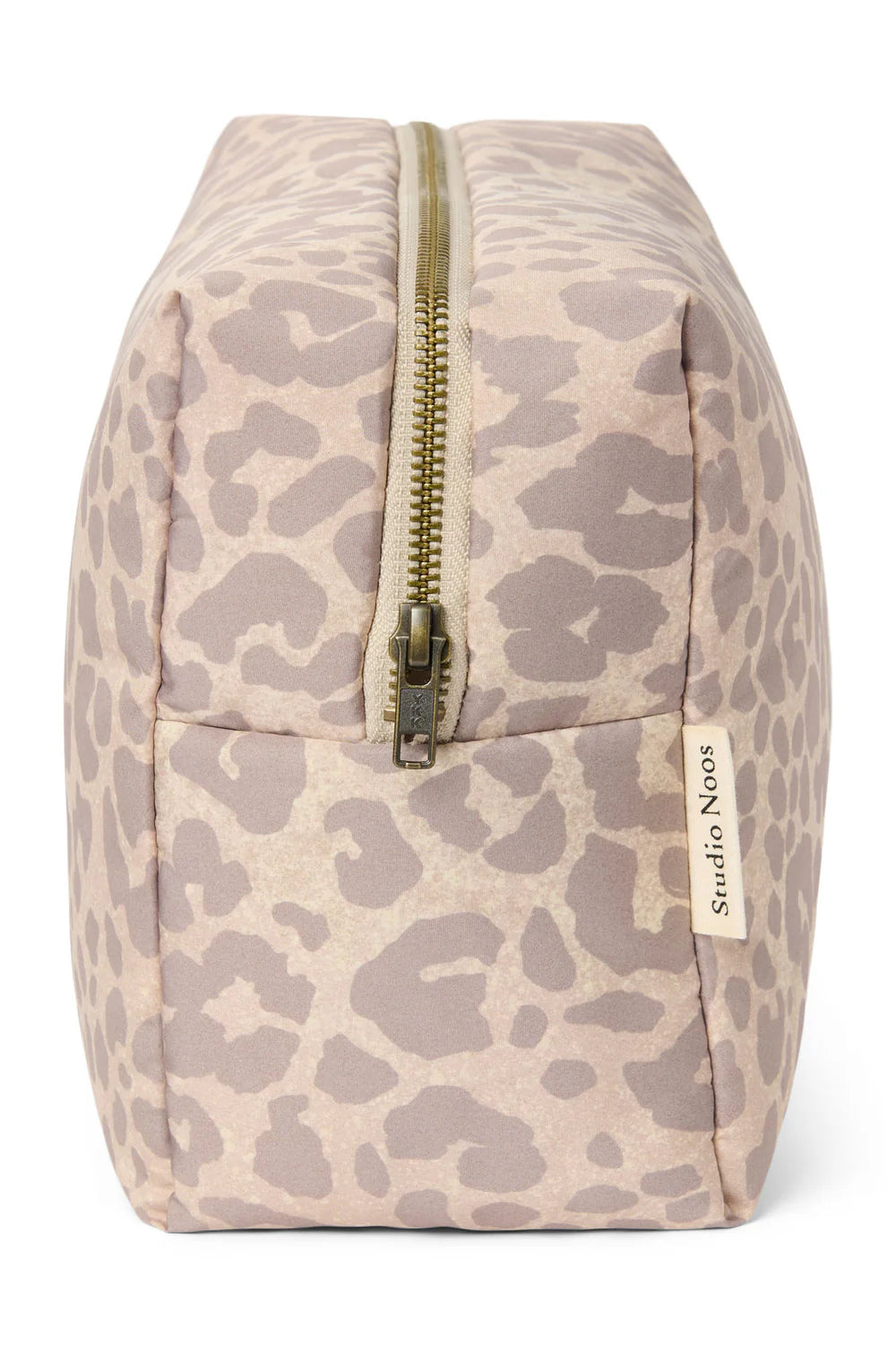 Beige Leopard Puffy Toiletry Bag