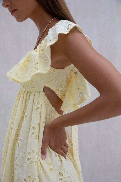 True Blooms Mini Dress Gelb