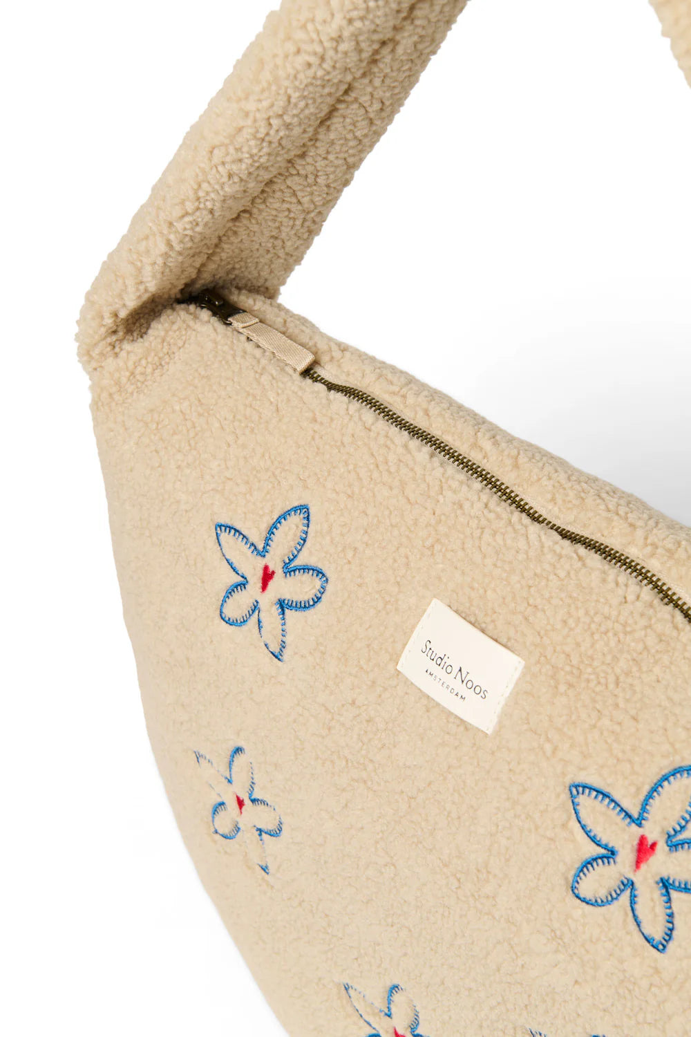 Ecru Flower Heart Teddy Cross Body Bag