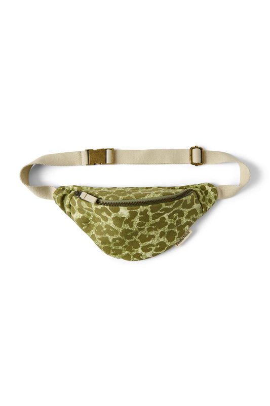 Grüne Leopard Baumwoll-Gürteltasche