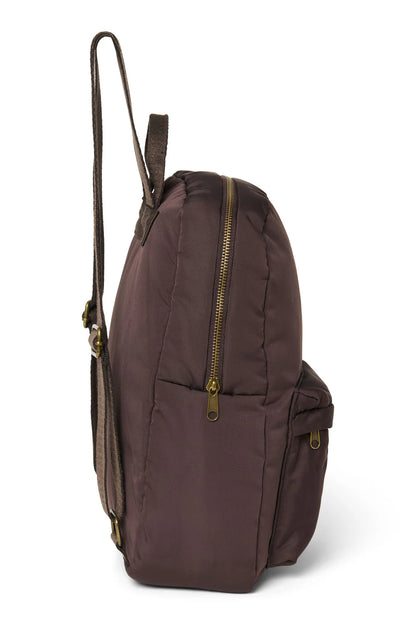 Brown Hearts Puffy Midi Backpack