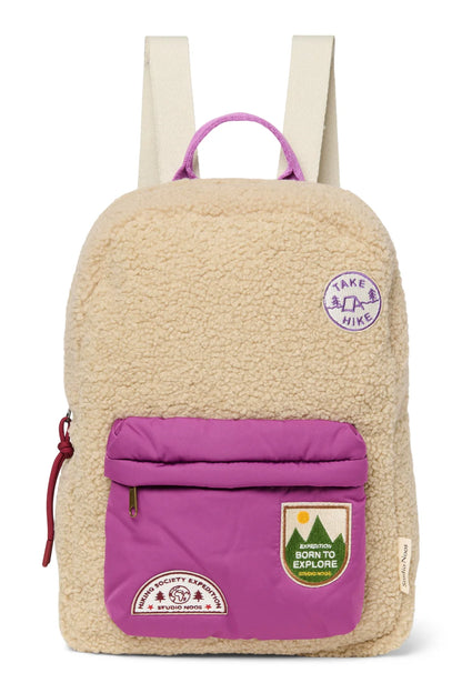 Ecru/Cobalt Teddy Midi Backpack
