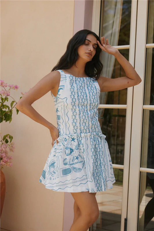 Mini Vestido Opal Skies Azul