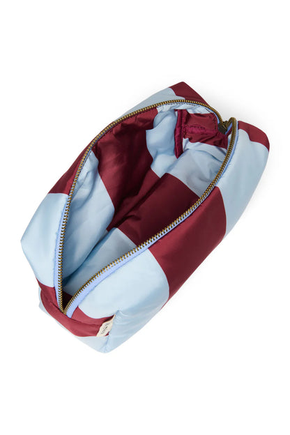 Bordeaux/Light Blue Bold Stripe Pouch