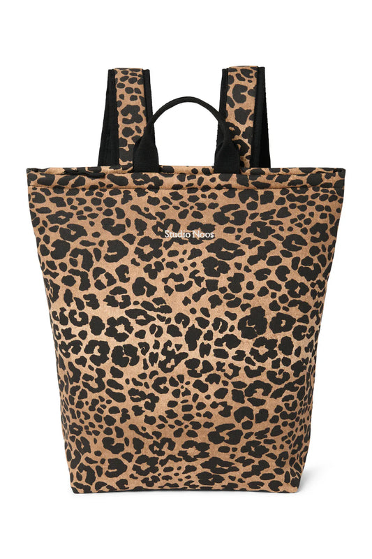 Brauner Leoparden-Baumwoll-Rucksack für Erwachsene