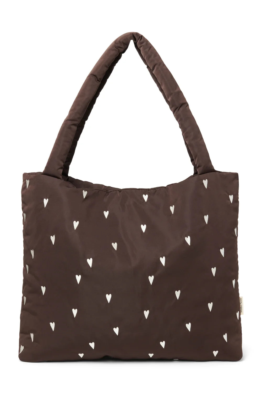 Light Blue Hearts Puffy Mom Bag