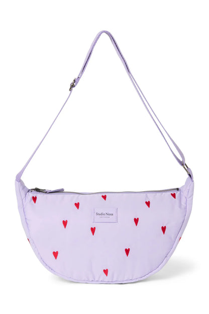 Light Blue Hearts Puffy Adult Fanny Pack