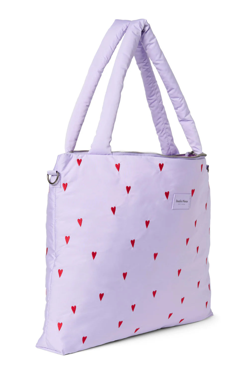 Purple Hearts Puffy Diaper Bag
