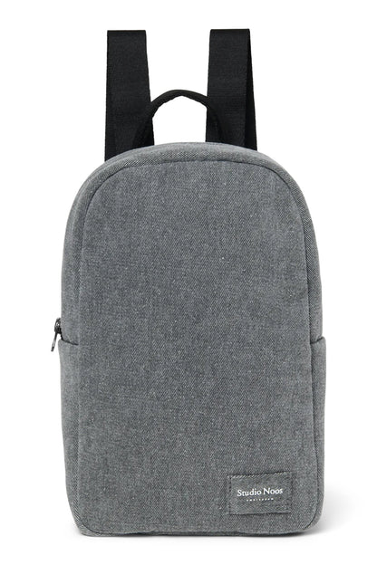 Grey Hearts Denim Mini Backpack