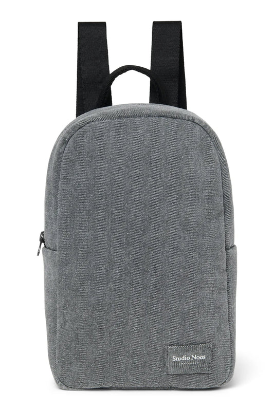 Grey Denim Mini Backpack